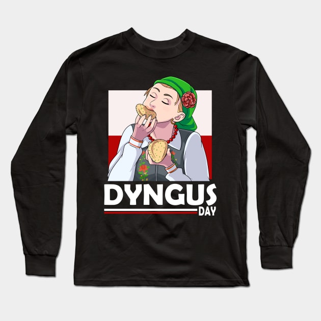 Dyngus Day Polish Girl Loves Pierogies Long Sleeve T-Shirt by Noseking